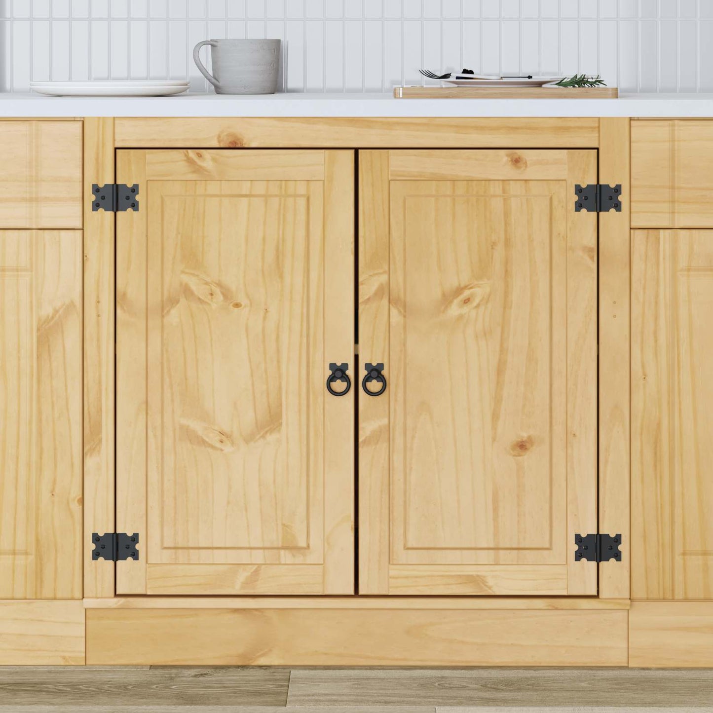 Schrank SKI Honigbraun 80 x 46 x 81.5 cm Massives Kiefernholz