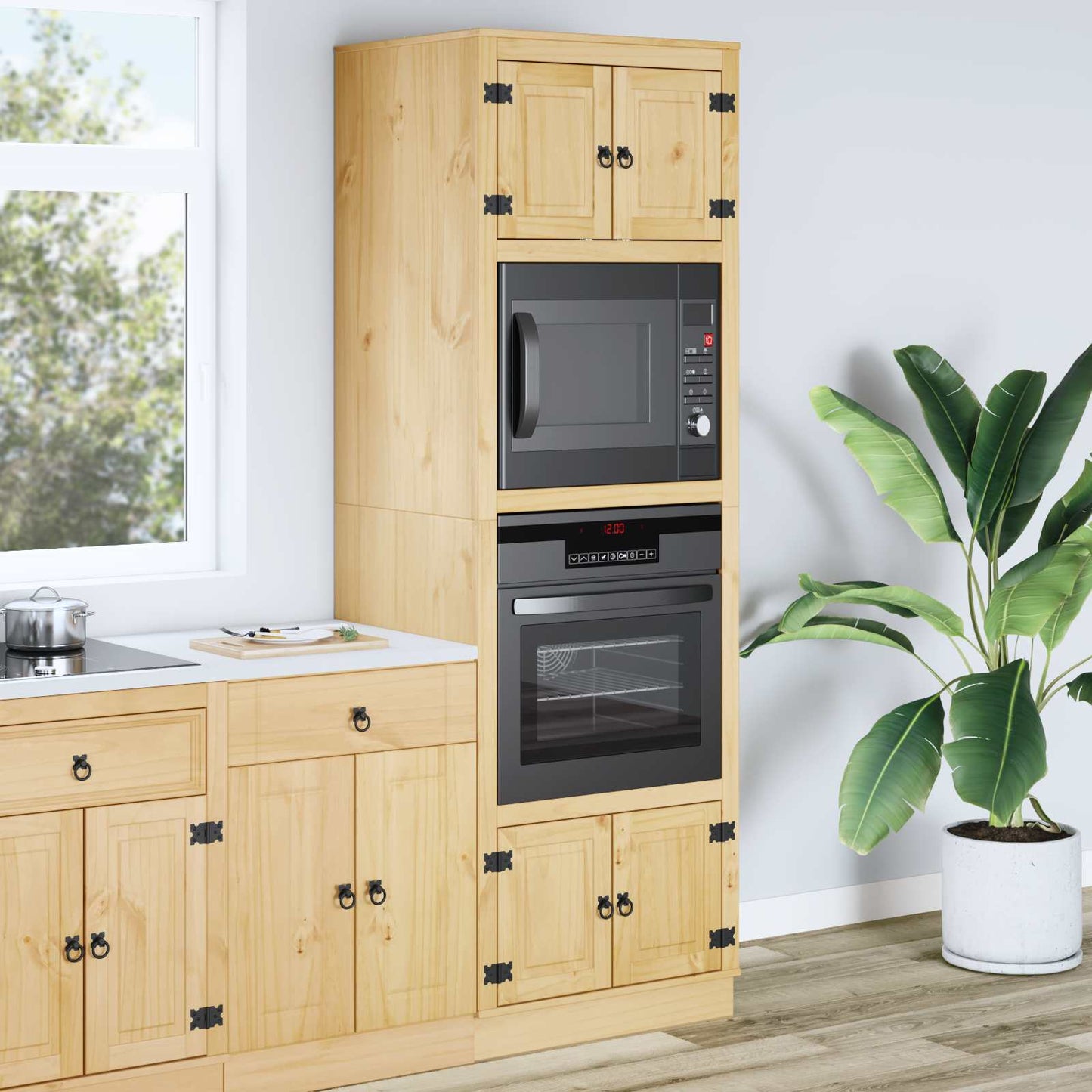 Schrank SKI Honigbraun 66 x 58 x 207 cm Massives Kiefernholz