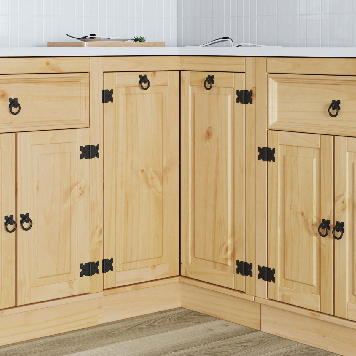Schrank SKI Honigbraun 80 x 80 x 81 cm Massives Kiefernholz