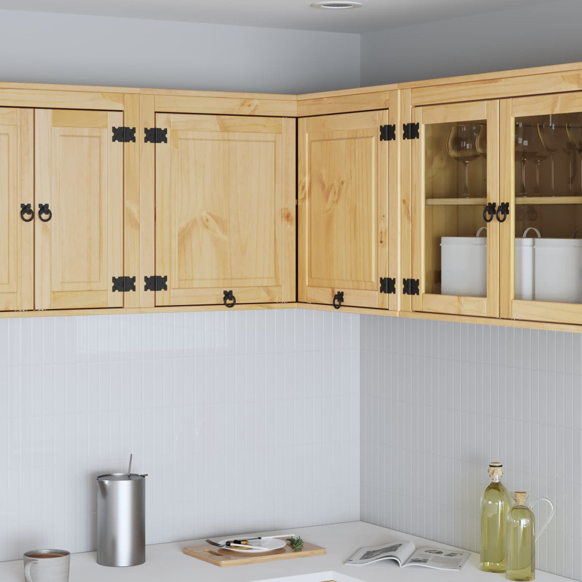 Schrank SKI Honigbraun 80 x 80 x 60 cm Massives Kiefernholz