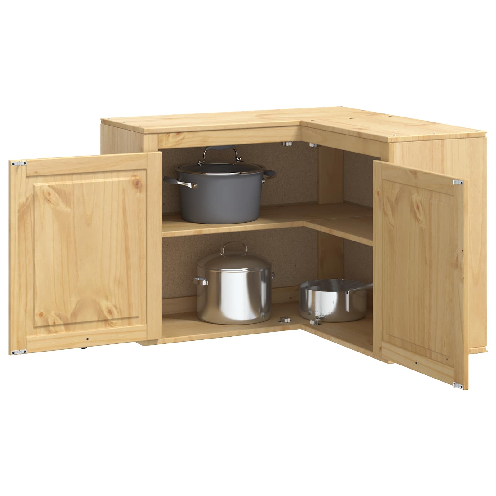 Schrank SKI Honigbraun 80 x 80 x 60 cm Massives Kiefernholz