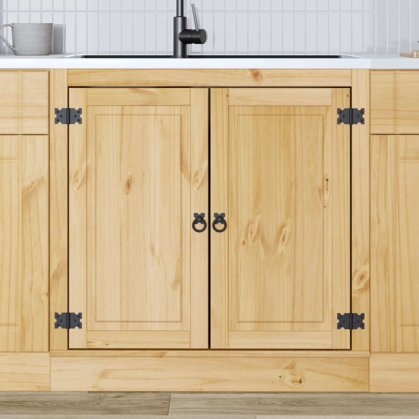 Schrank SKI Honigbraun 80 x 46 x 81 cm Massives Kiefernholz