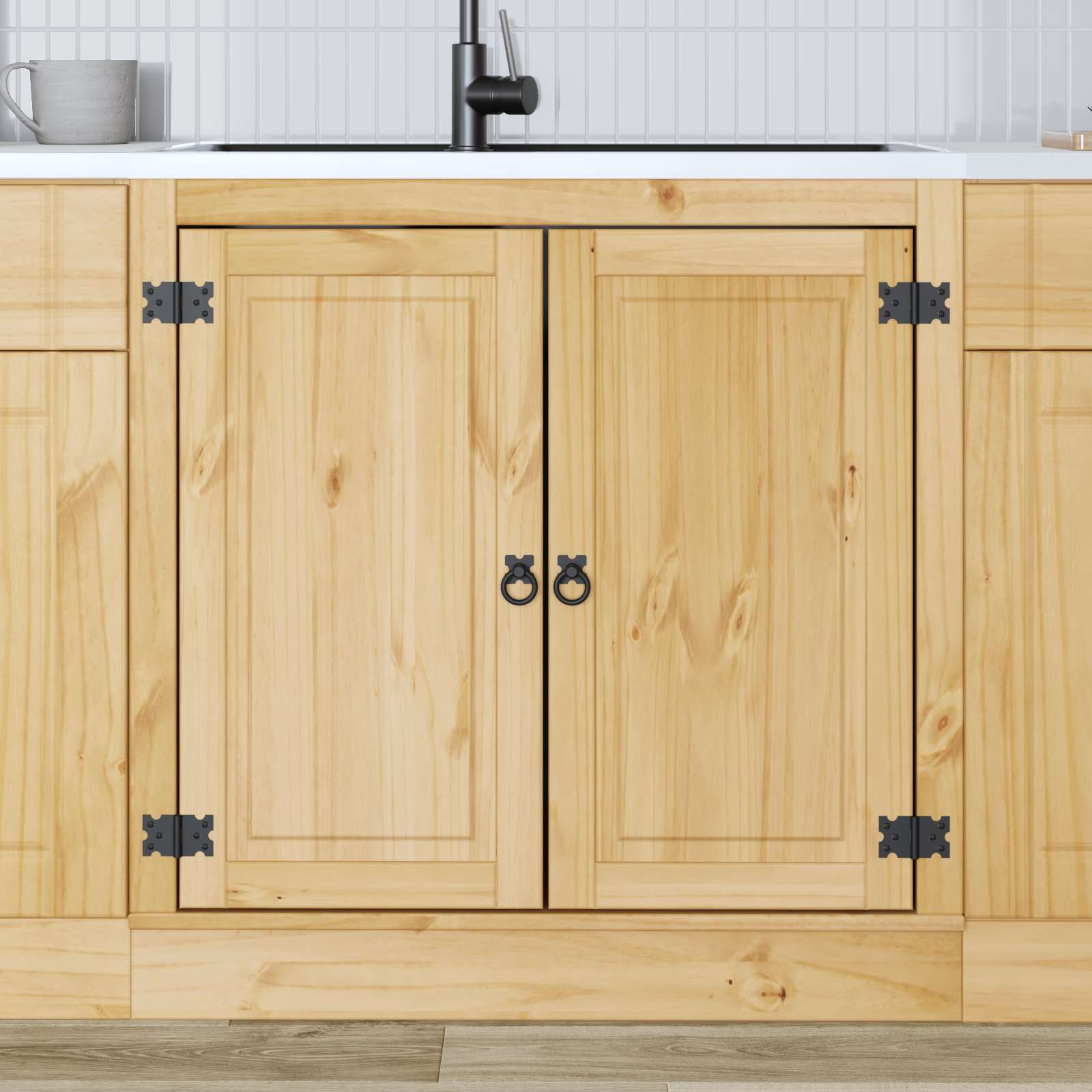 Schrank SKI Honigbraun 80 x 46 x 81 cm Massives Kiefernholz
