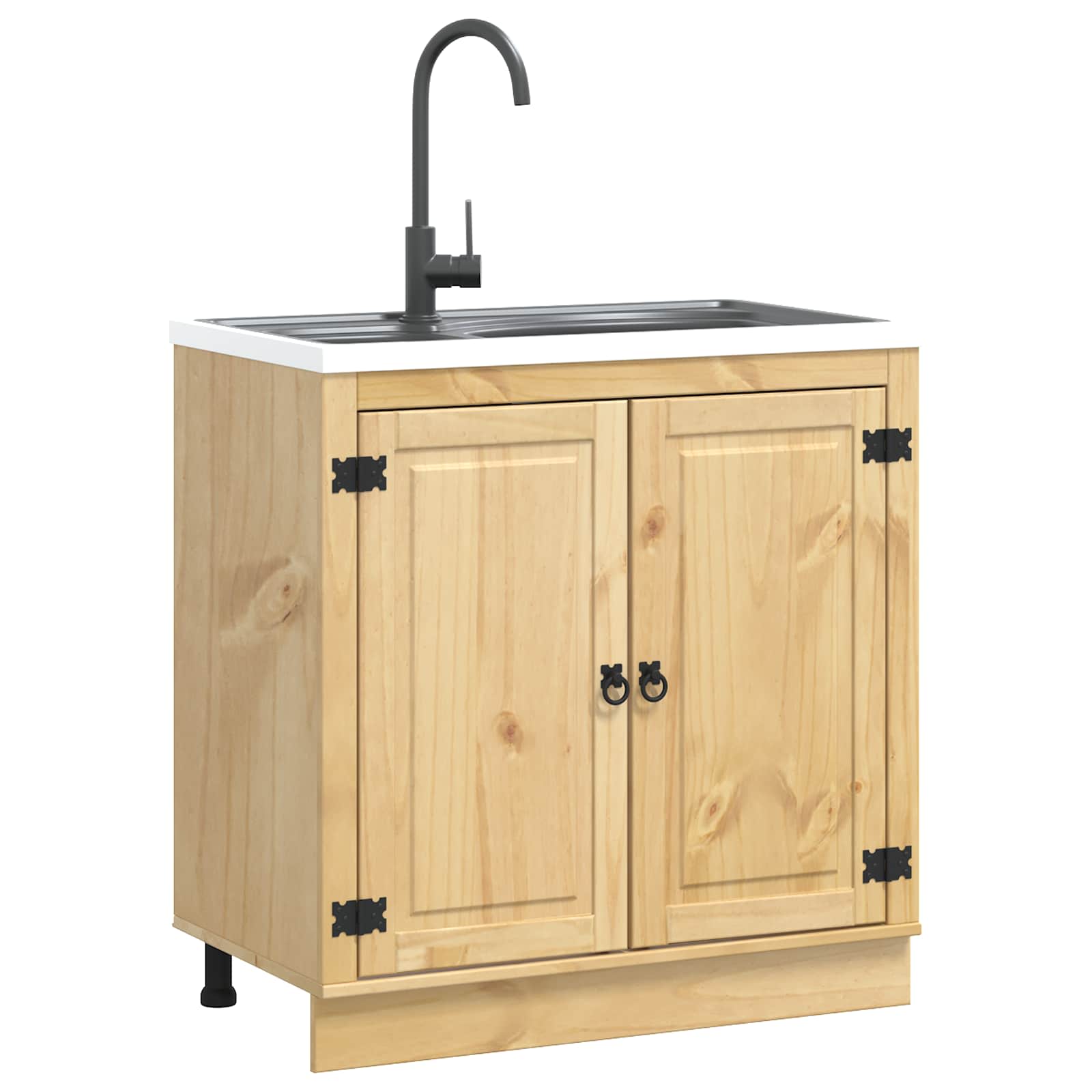 Schrank SKI Honigbraun 80 x 46 x 81 cm Massives Kiefernholz