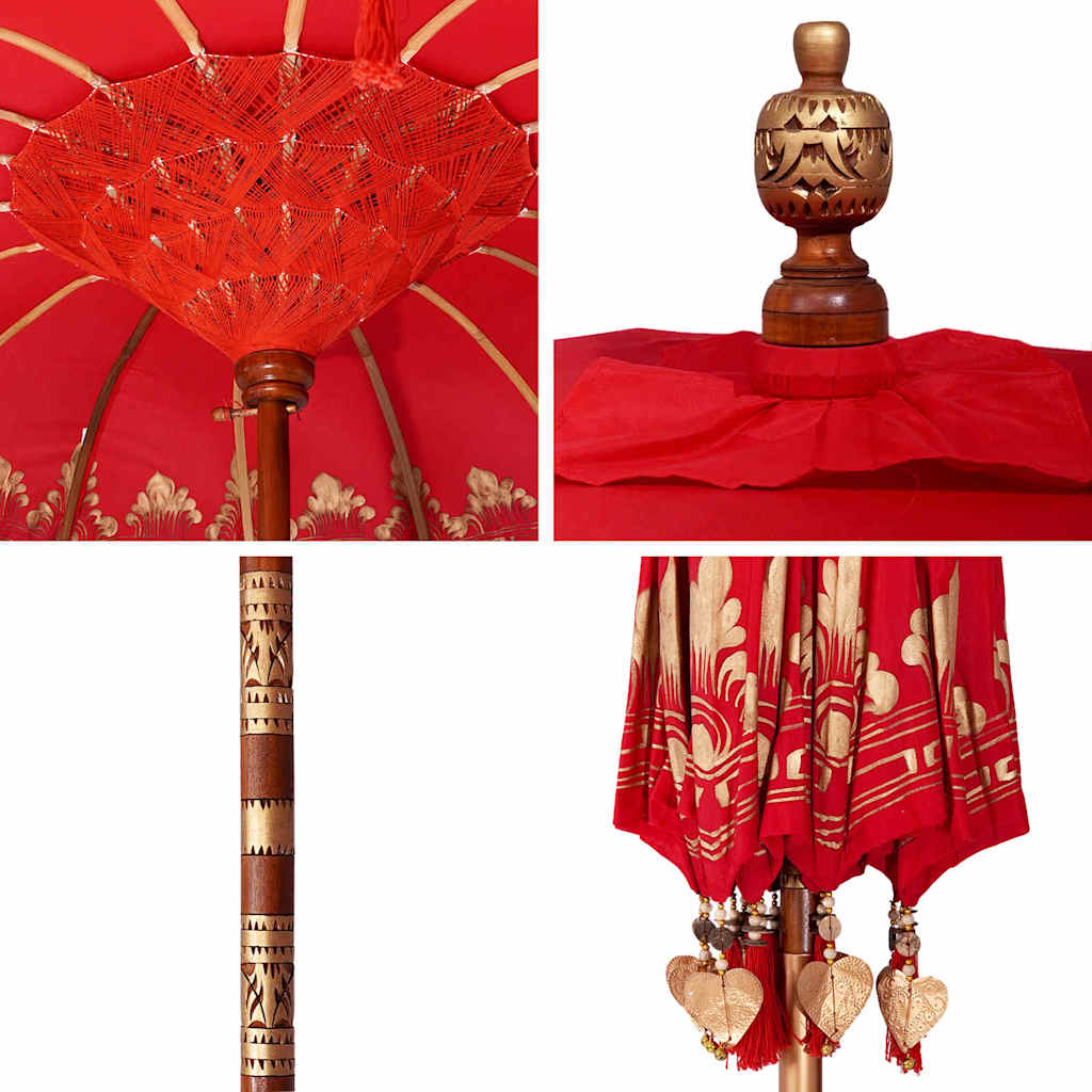 Balinesischer Sonnenschirm Rot (180-190) x 260 cm