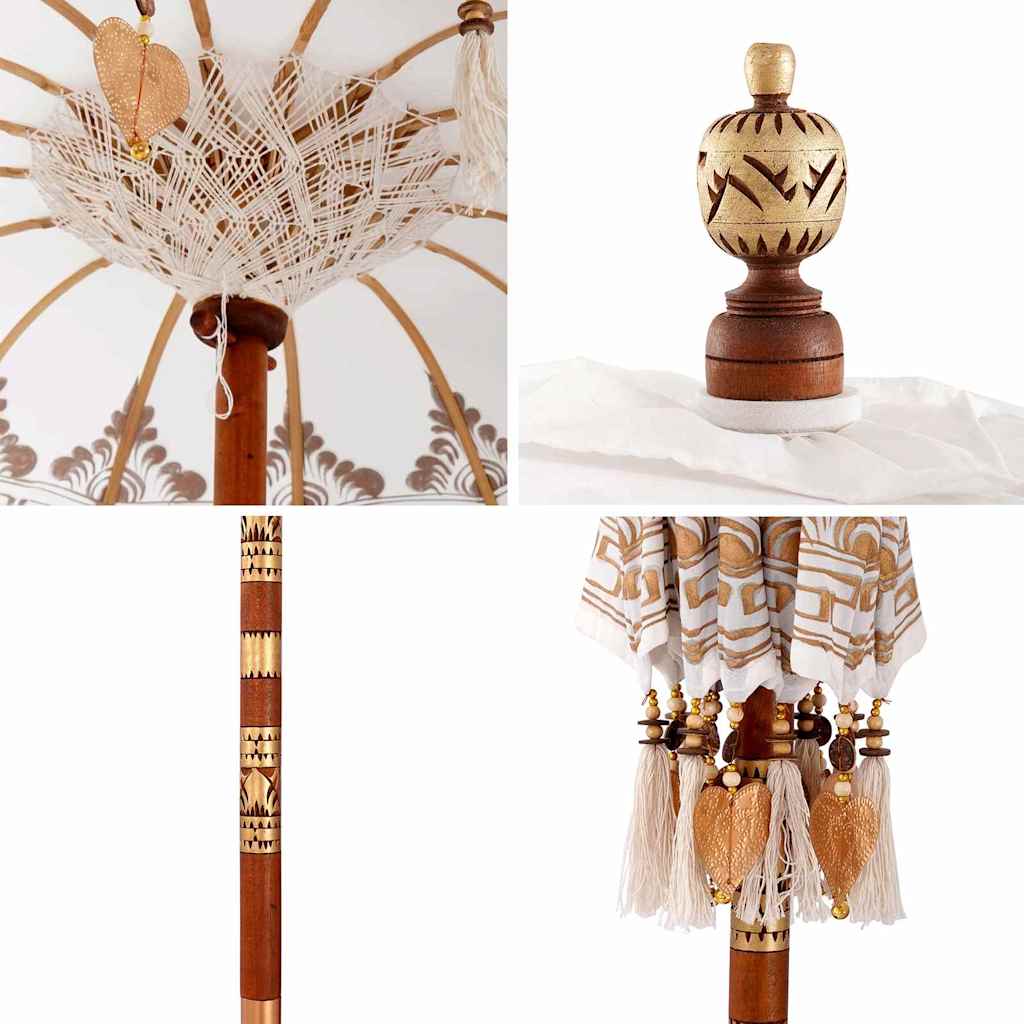 Balinesischer Sonnenschirm Creme (90-100) x 260 cm