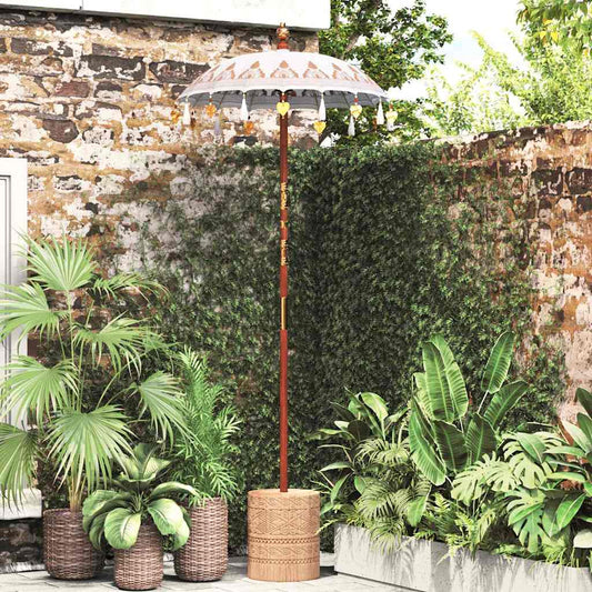Balinesischer Sonnenschirm Creme (90-100) x 260 cm