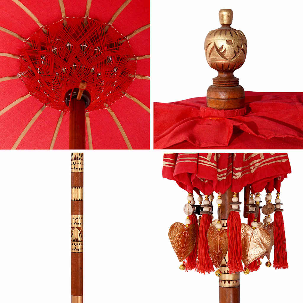 Balinesischer Sonnenschirm Rot (90-100) x 260 cm