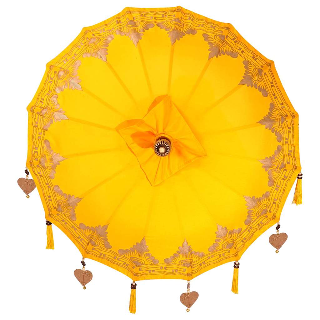 Balinesischer Sonnenschirm Gelb 125 x 125 x 260 cm