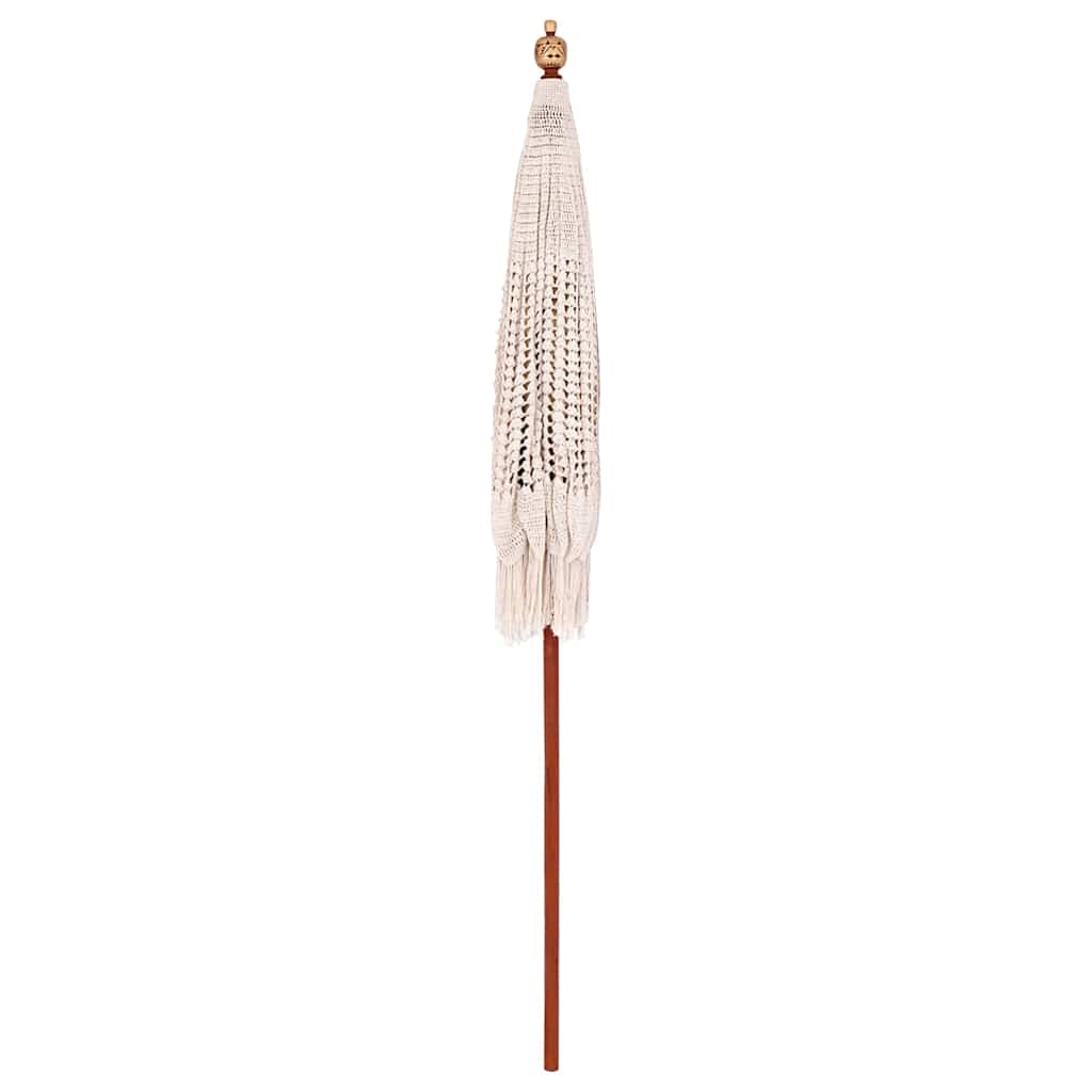 Sonnenschirm Creme (185-195) x 250 cm Baumwolle und Massivholz
