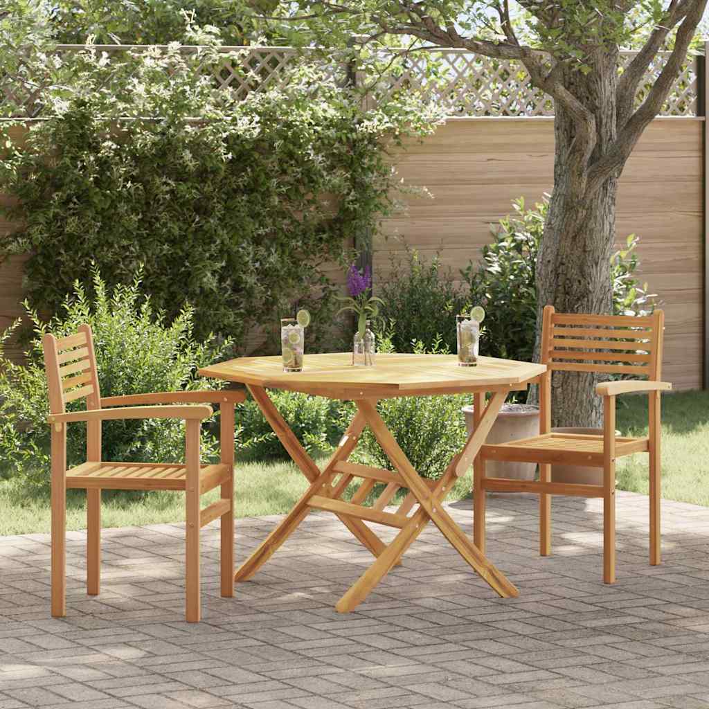 Stuhl 2 Stk. Braun Massivholz Teak
