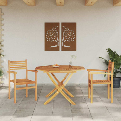 Stuhl 2 stk. Braun Massivholz Teak