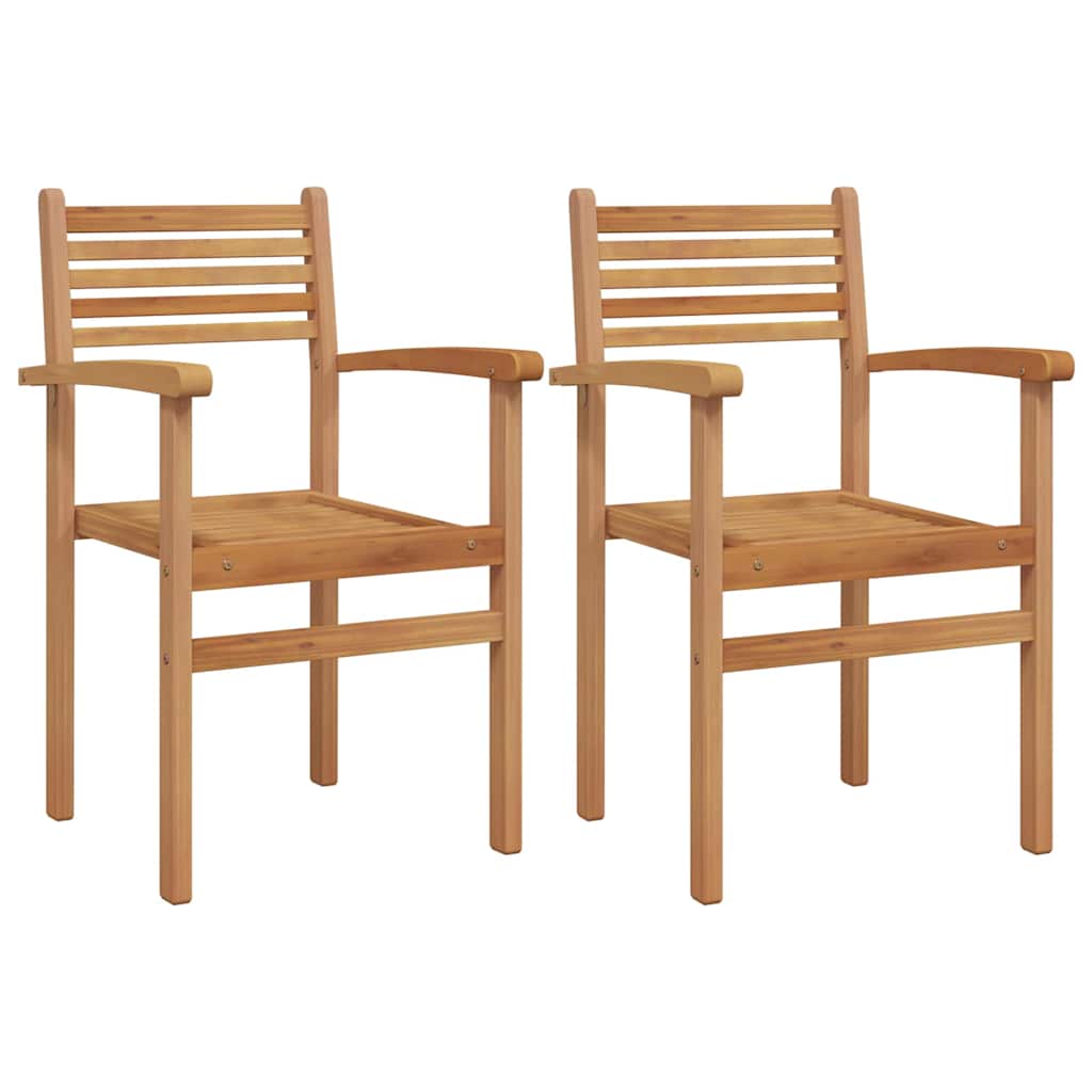 Stuhl 2 Stk. Braun Massivholz Teak