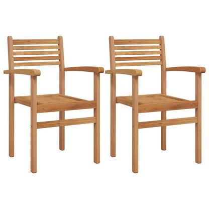 Stuhl 2 stk. Braun Massivholz Teak