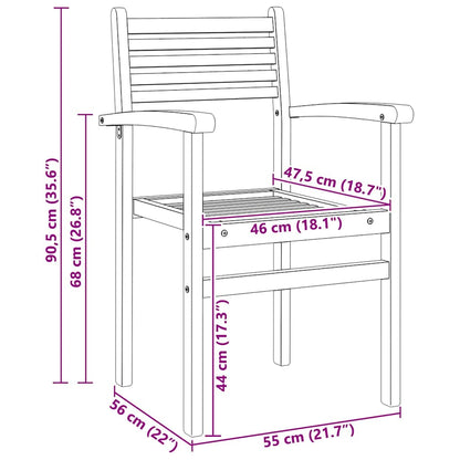 Stuhl 2 stk. Braun Massivholz Teak
