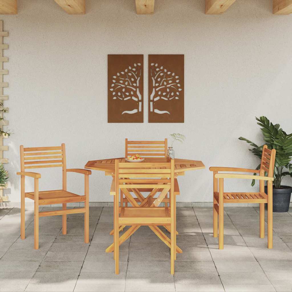 Stuhl 4 stk. Braun Massivholz Teak
