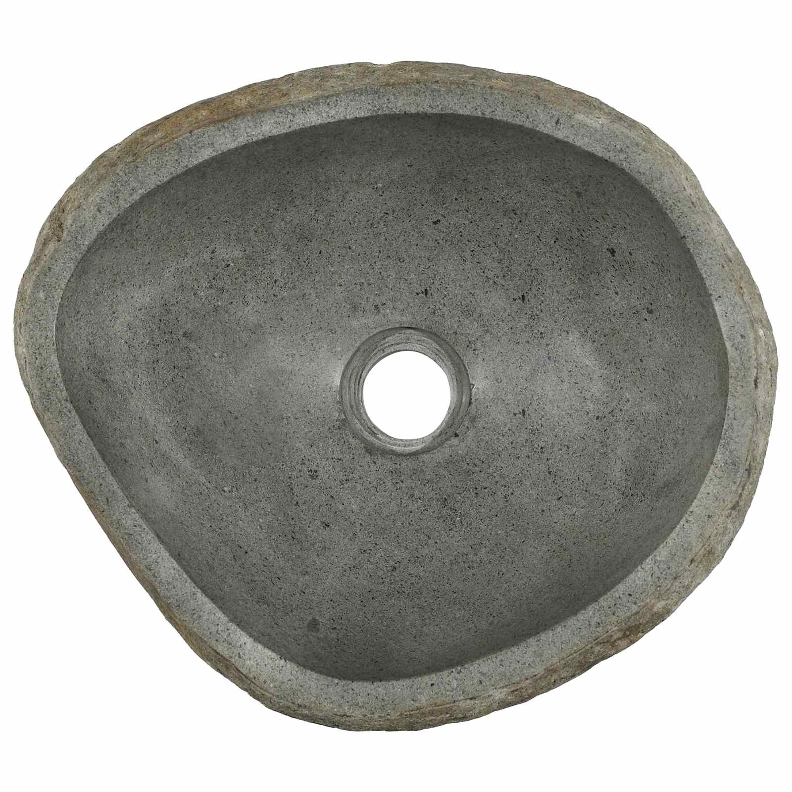 Flusssteinwaschbecken Hellgrau 45 x 35 x 15 cm Flussstein