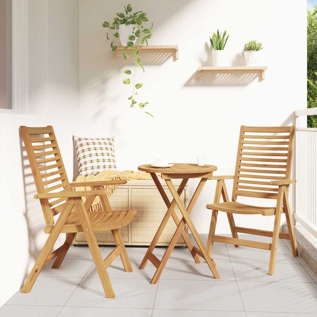 Stuhl 2 Stk. Braun Massivholz Teak Umwandelbar