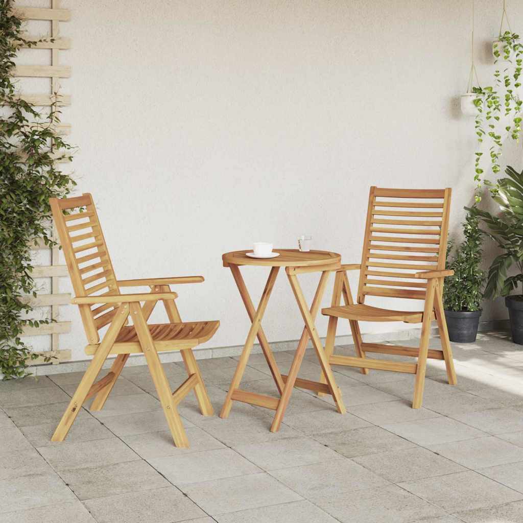 Stuhl 2 Stk. Braun Massivholz Teak Umwandelbar