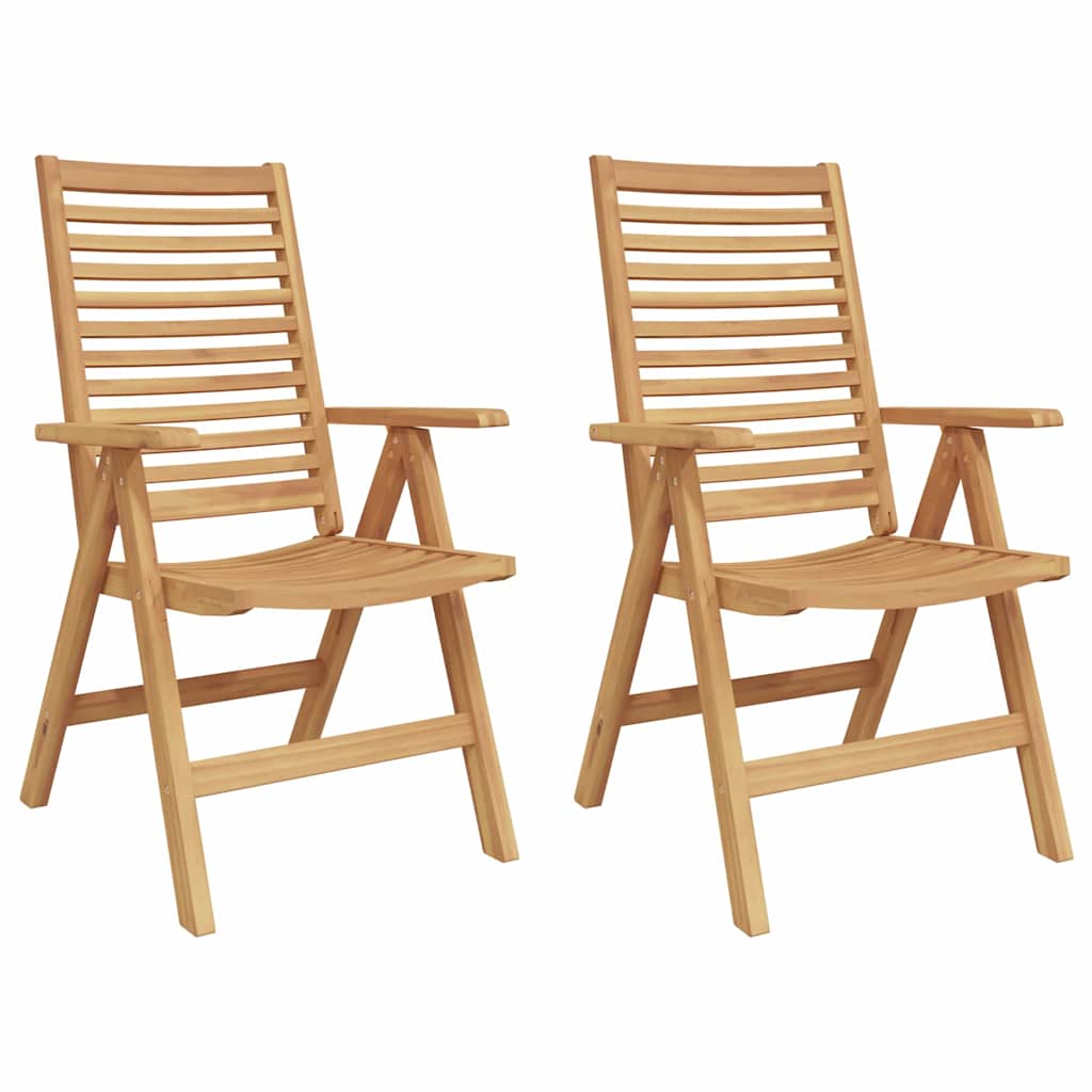 Stuhl 2 Stk. Braun Massivholz Teak Umwandelbar