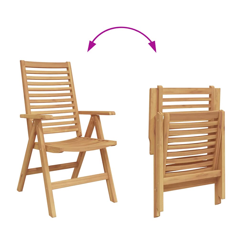 Stuhl 2 Stk. Braun Massivholz Teak Umwandelbar