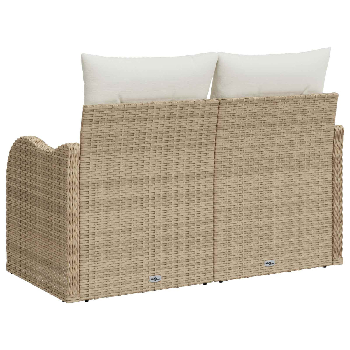 Gartensofa mit Kissen Beige 121 x 62 x 69cm Poly-Rattan