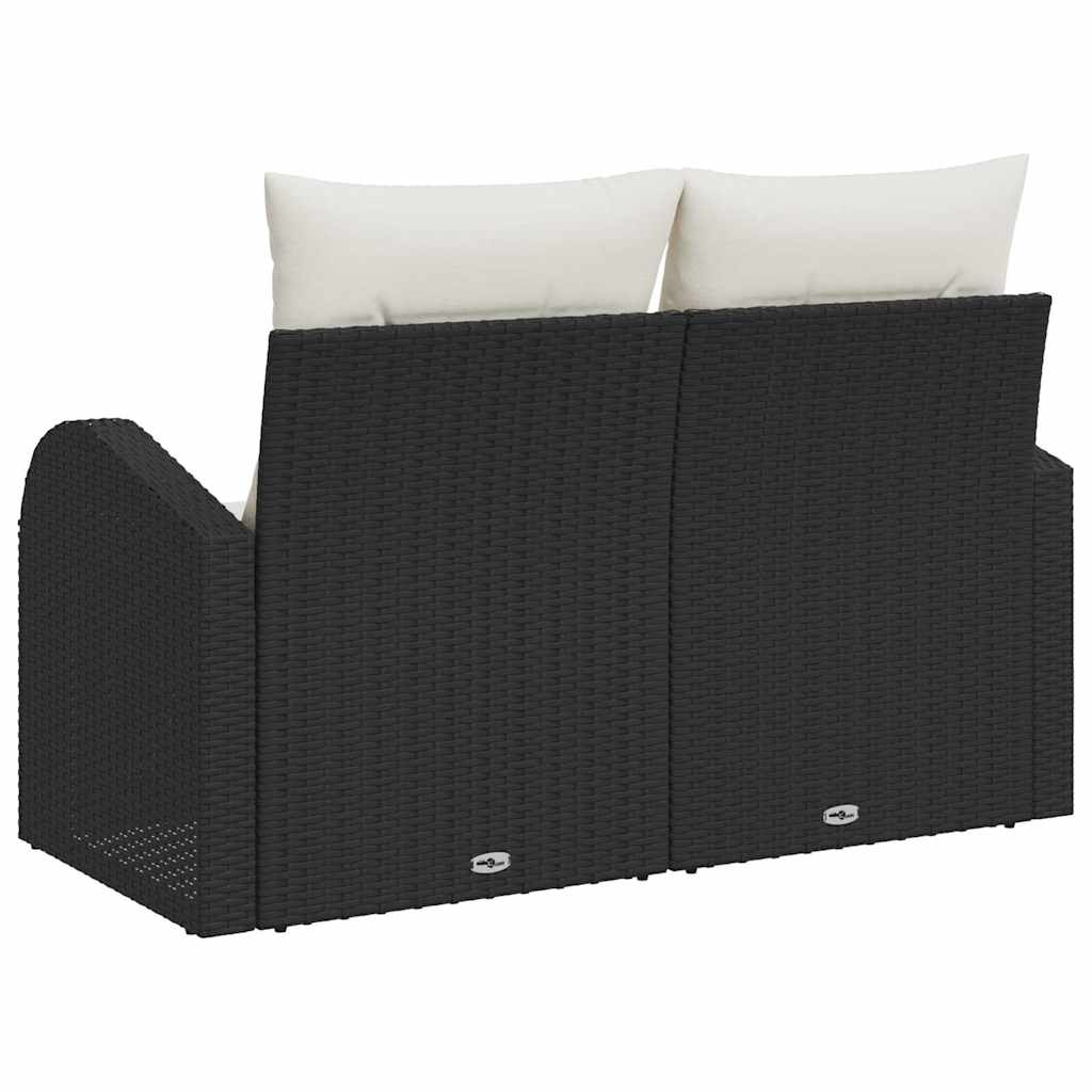Gartensofa Schwarz 124 x 62 x 69cm Poly-Rattan