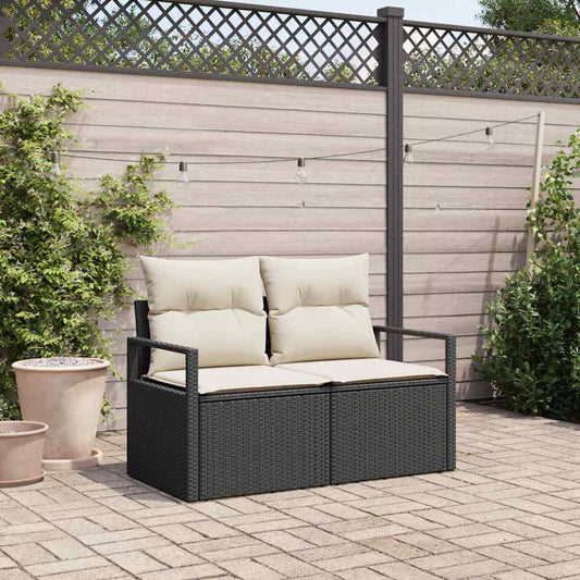 Gartensofa Schwarz 120 x 62 x 69cm Poly-Rattan