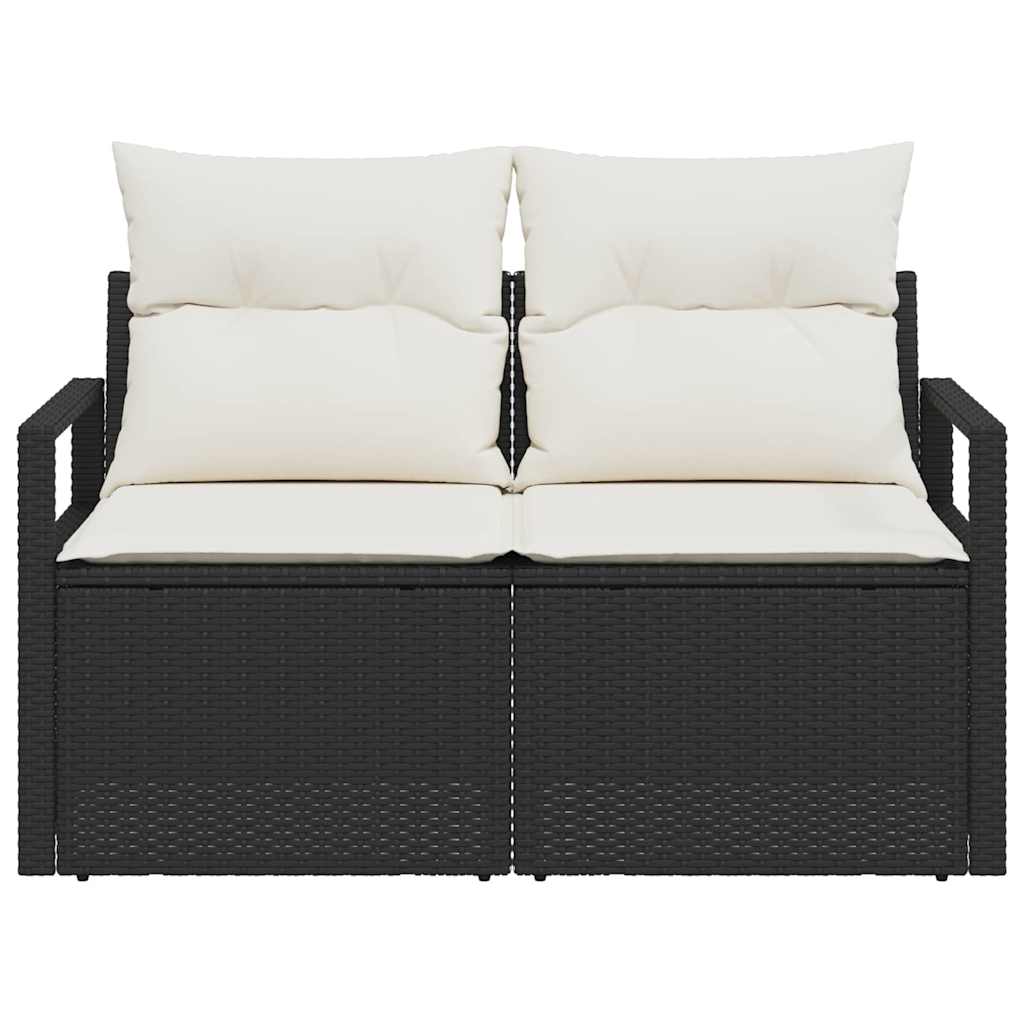 Gartensofa Schwarz 120 x 62 x 69cm Poly-Rattan