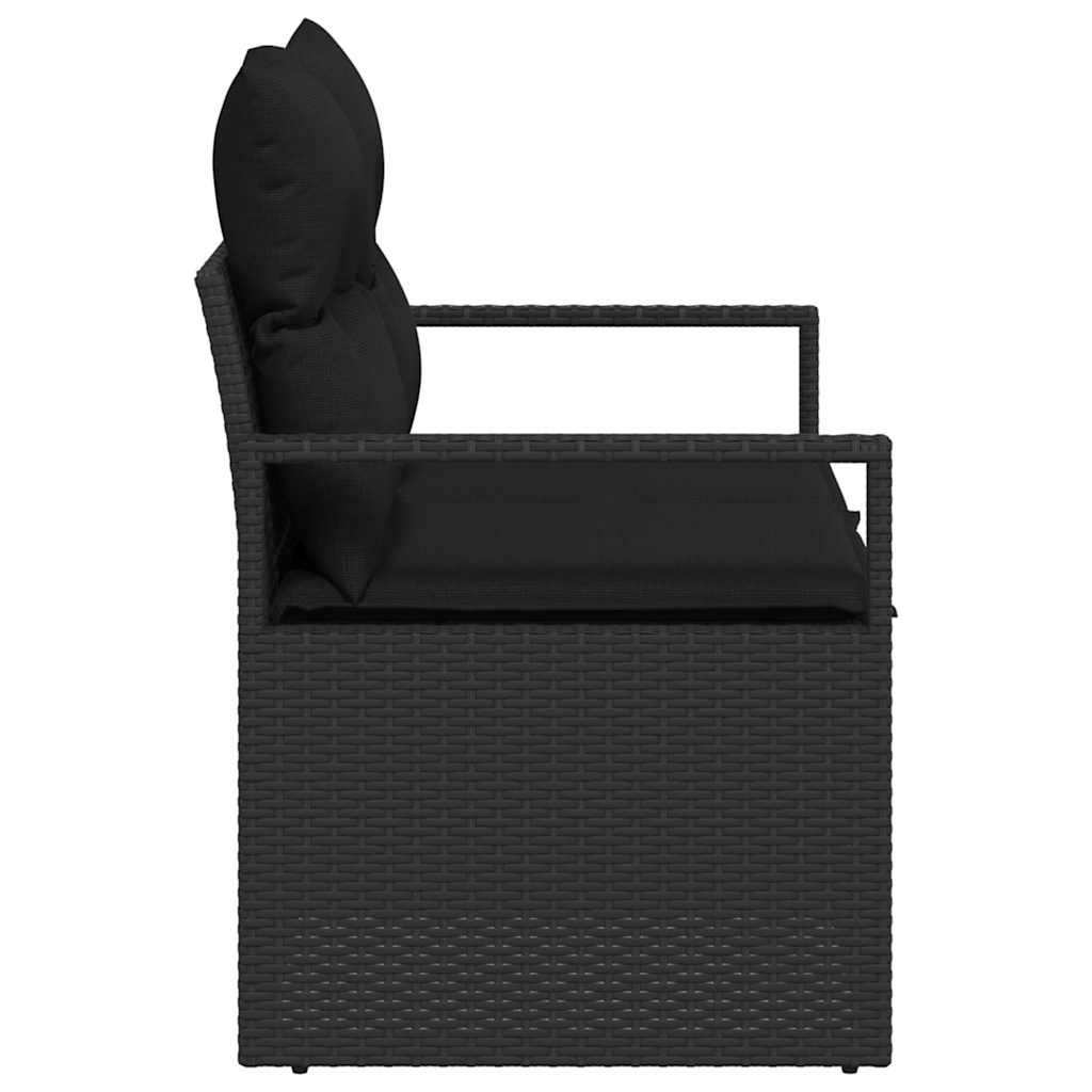Gartensofa mit Kissen Schwarz 120 x 62 x 69cm Poly-Rattan