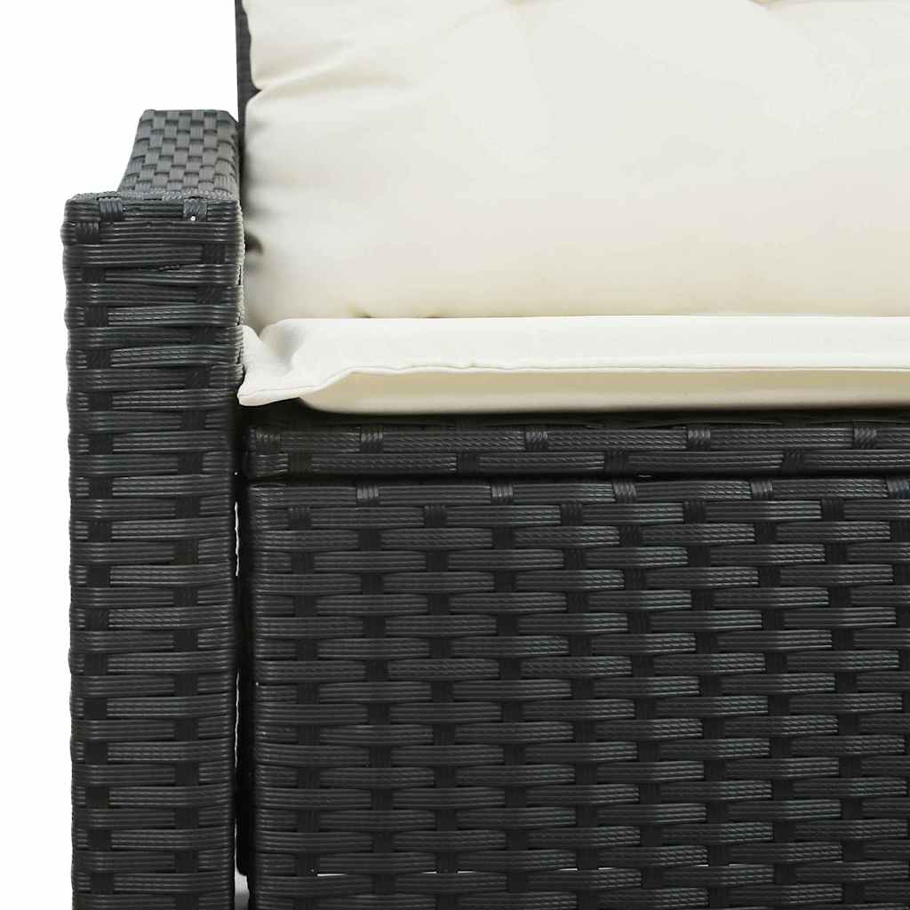 Gartensofa mit Kissen Schwarz 123 x 62 x 69cm Poly-Rattan