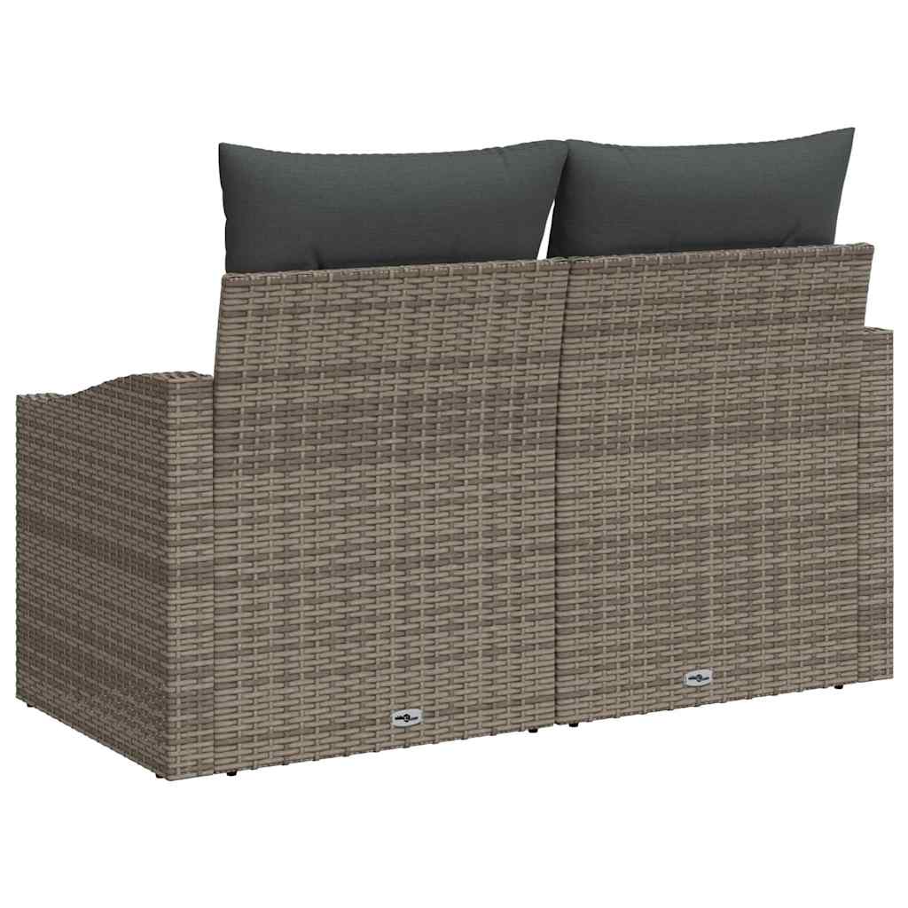Garten-Sofa mit Kissen 123 x 62 x 69 cm Poly-Rattan