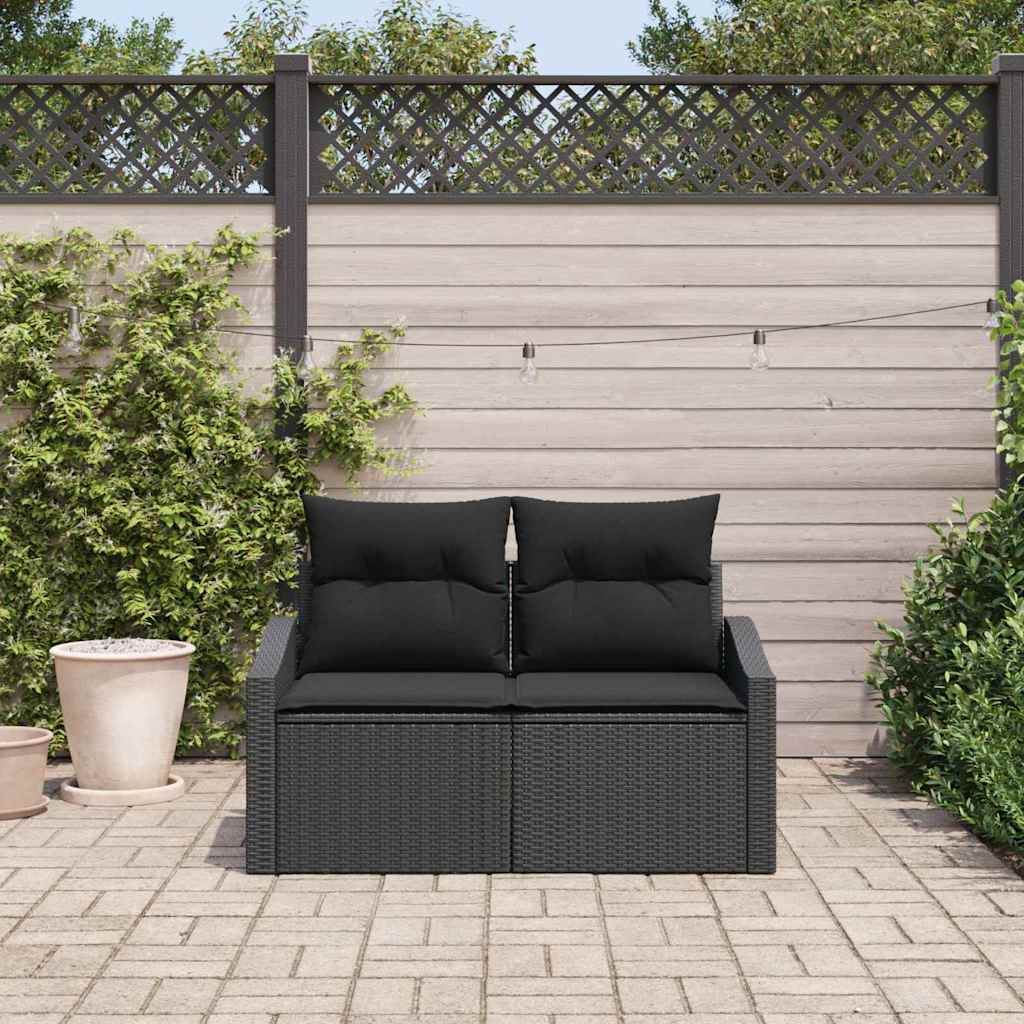 Garten-Sofa mit Kissen 123 x 62 x 69 cm Poly-Rattan