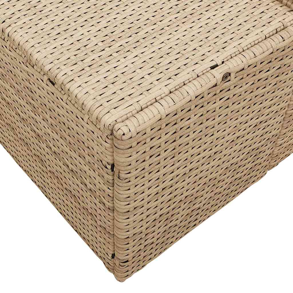 Gartensofa mit Kissen Beige 184 x 62 x 69 cm Poly-Rattan