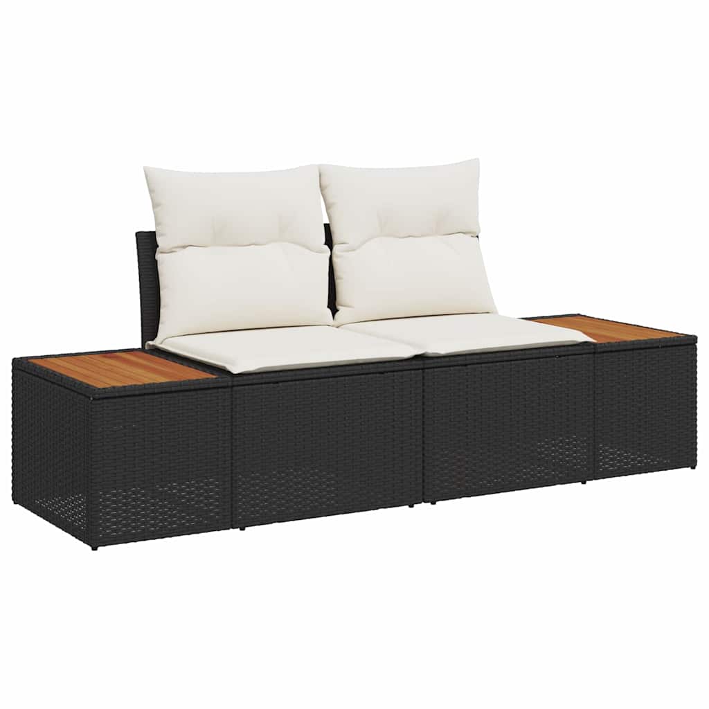 Gartensofa Schwarz 184 x 62 x 85cm Poly-Rattan