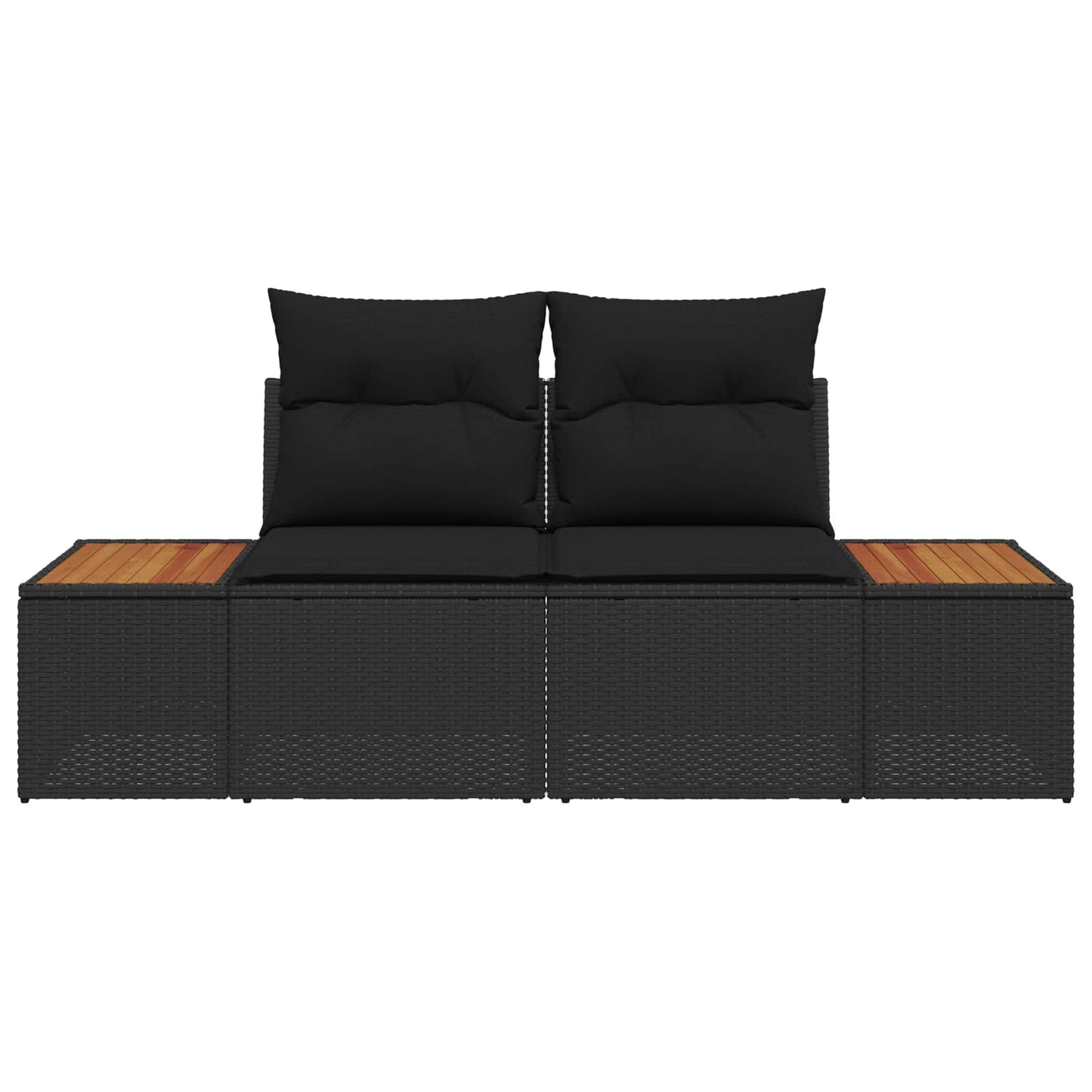 Gartensofa Schwarz 184 x 62 x 85cm Poly-Rattan