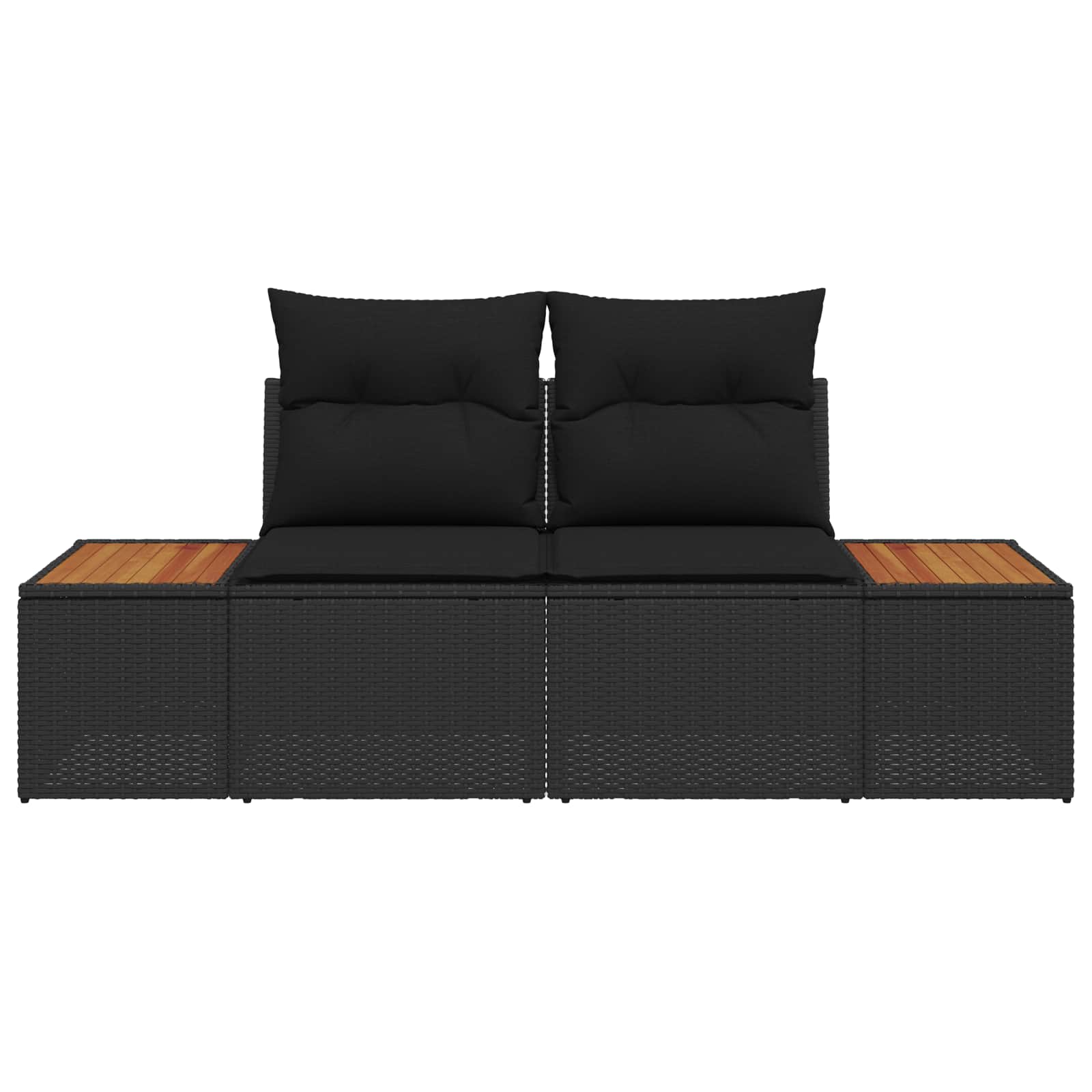Gartensofa Schwarz 184 x 62 x 85cm Poly-Rattan