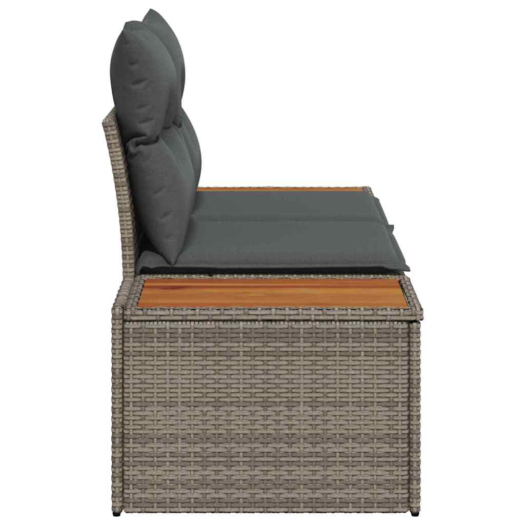 Gartensofa Grau 184 x 62 x 85cm Poly-Rattan