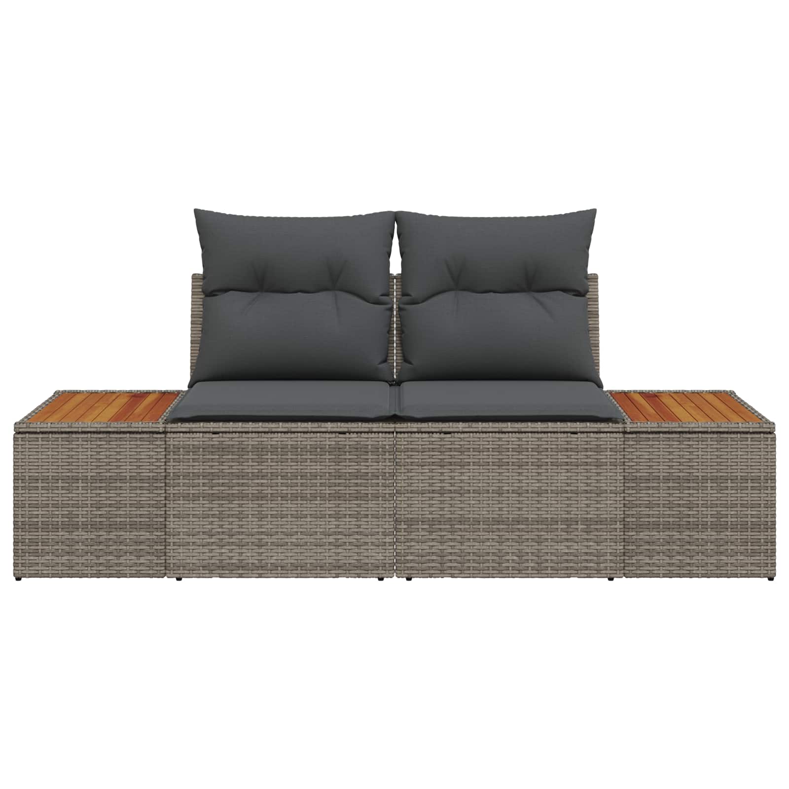 Gartensofa Grau 184 x 62 x 85cm Poly-Rattan