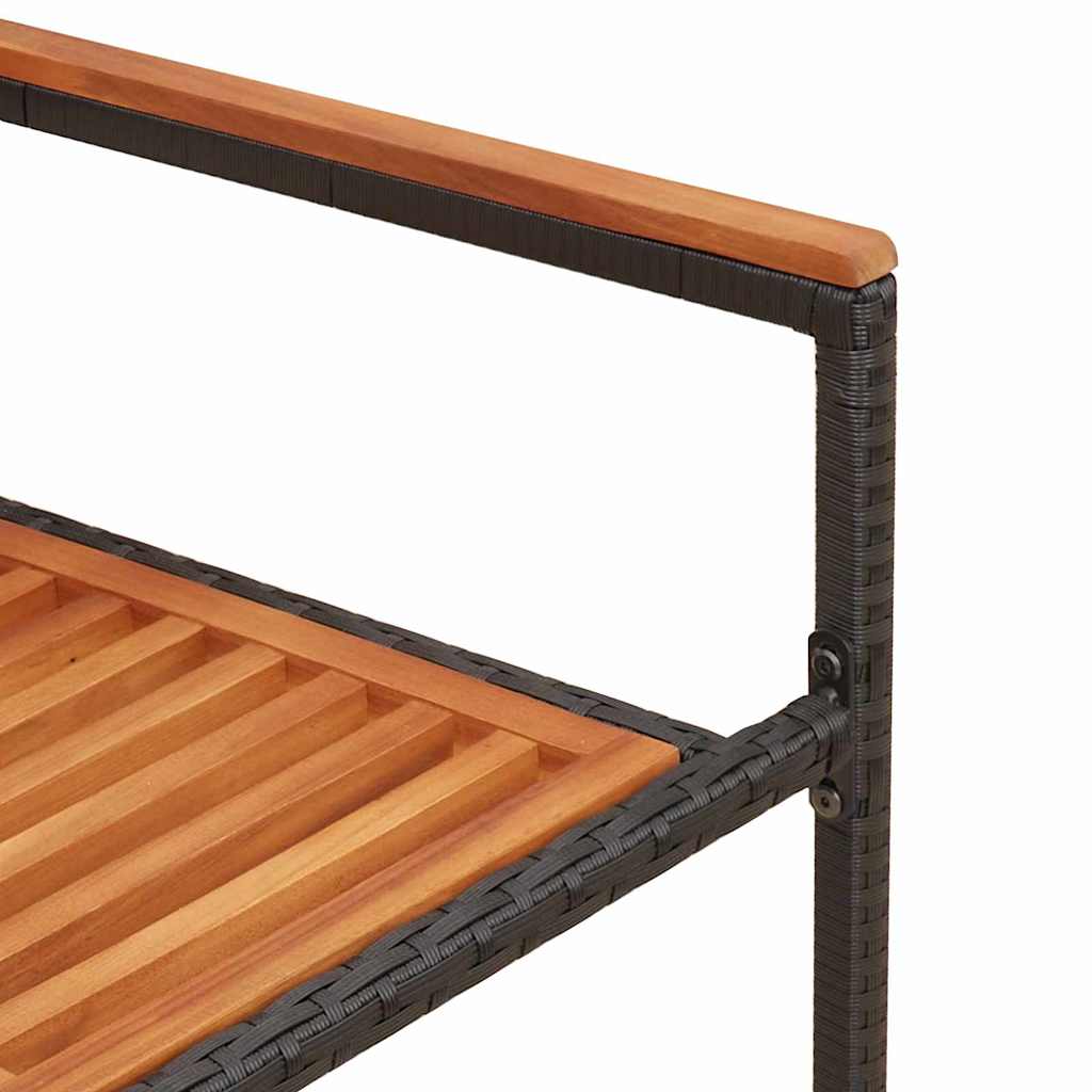 Garten Stapelstühle 2 stk. Schwarz Massivholz Akazie