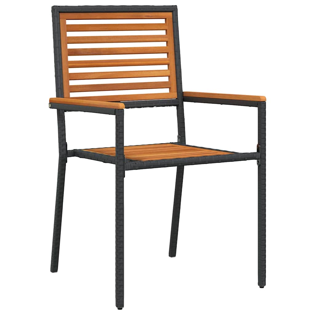 Garten Stapelstühle 2 stk. Schwarz Massivholz Akazie