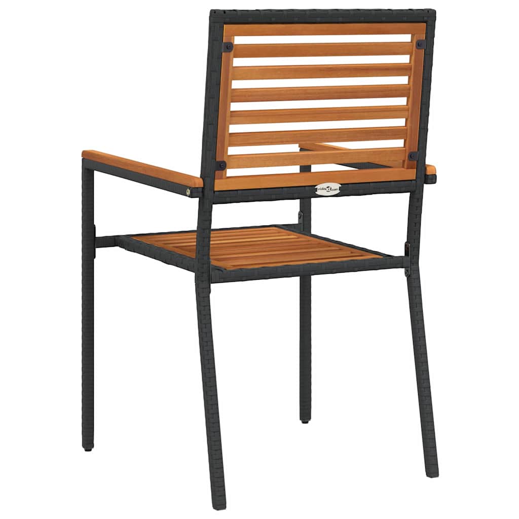 Garten Stapelstühle 2 stk. Schwarz Massivholz Akazie