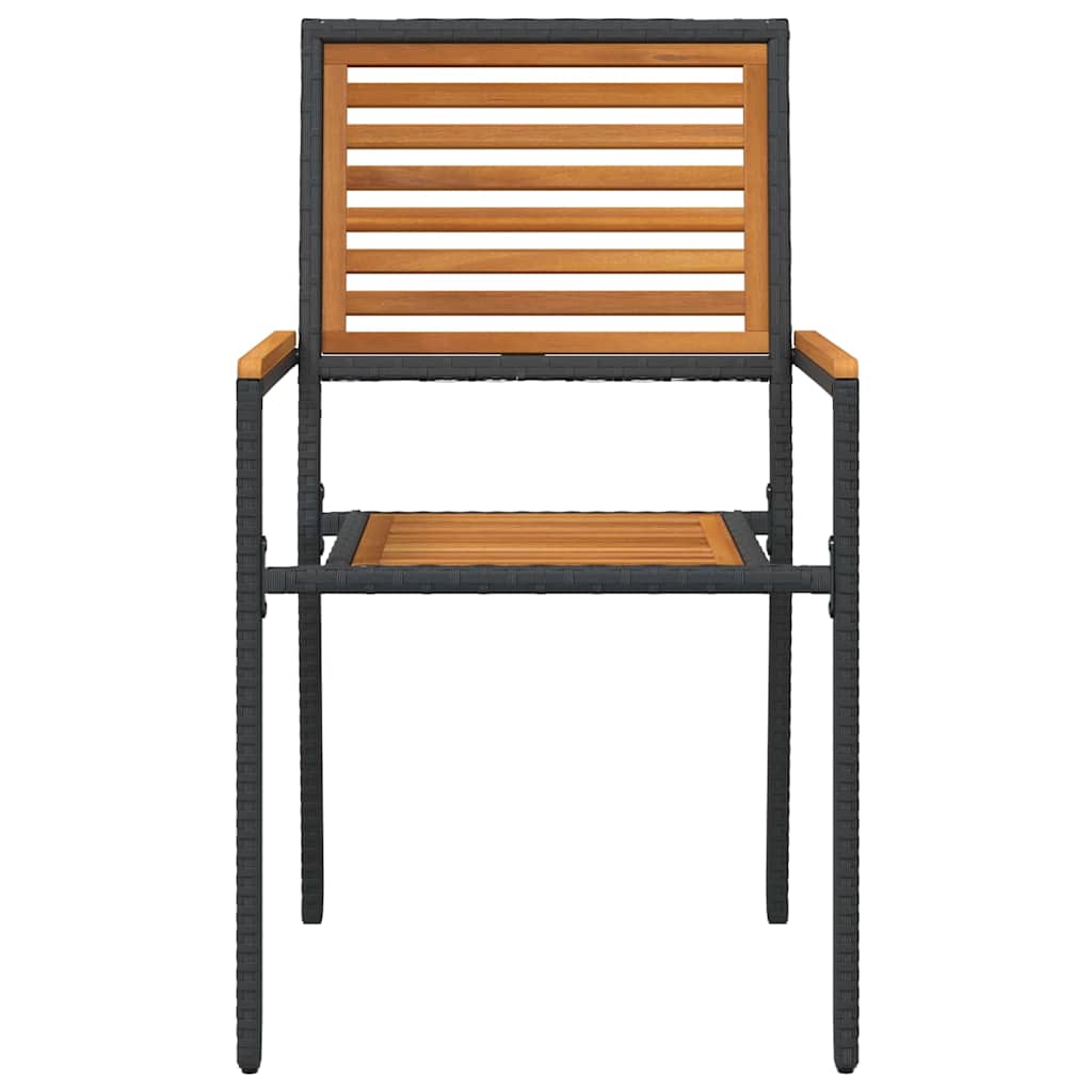 Garten Stapelstühle 2 stk. Schwarz Massivholz Akazie