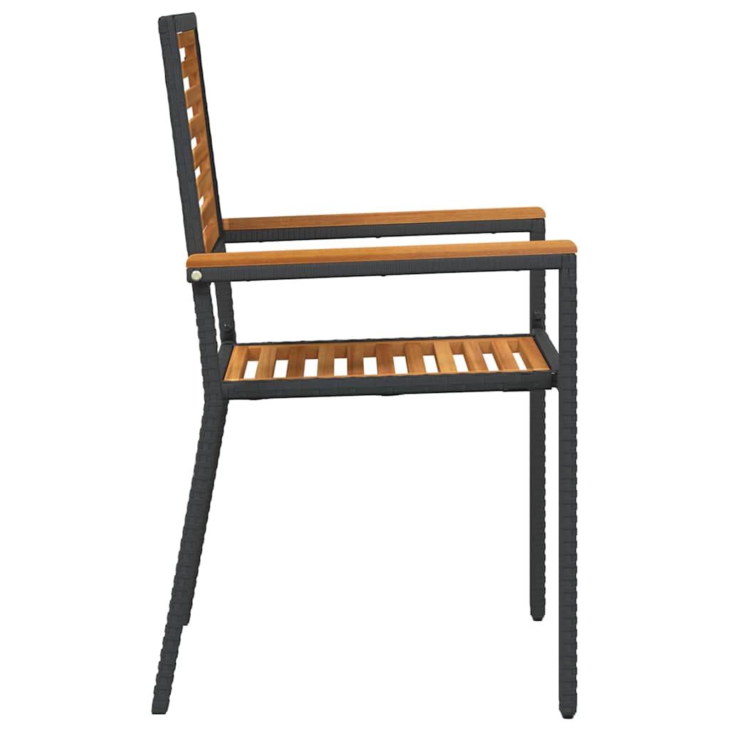 Garten Stapelstühle 2 stk. Schwarz Massivholz Akazie