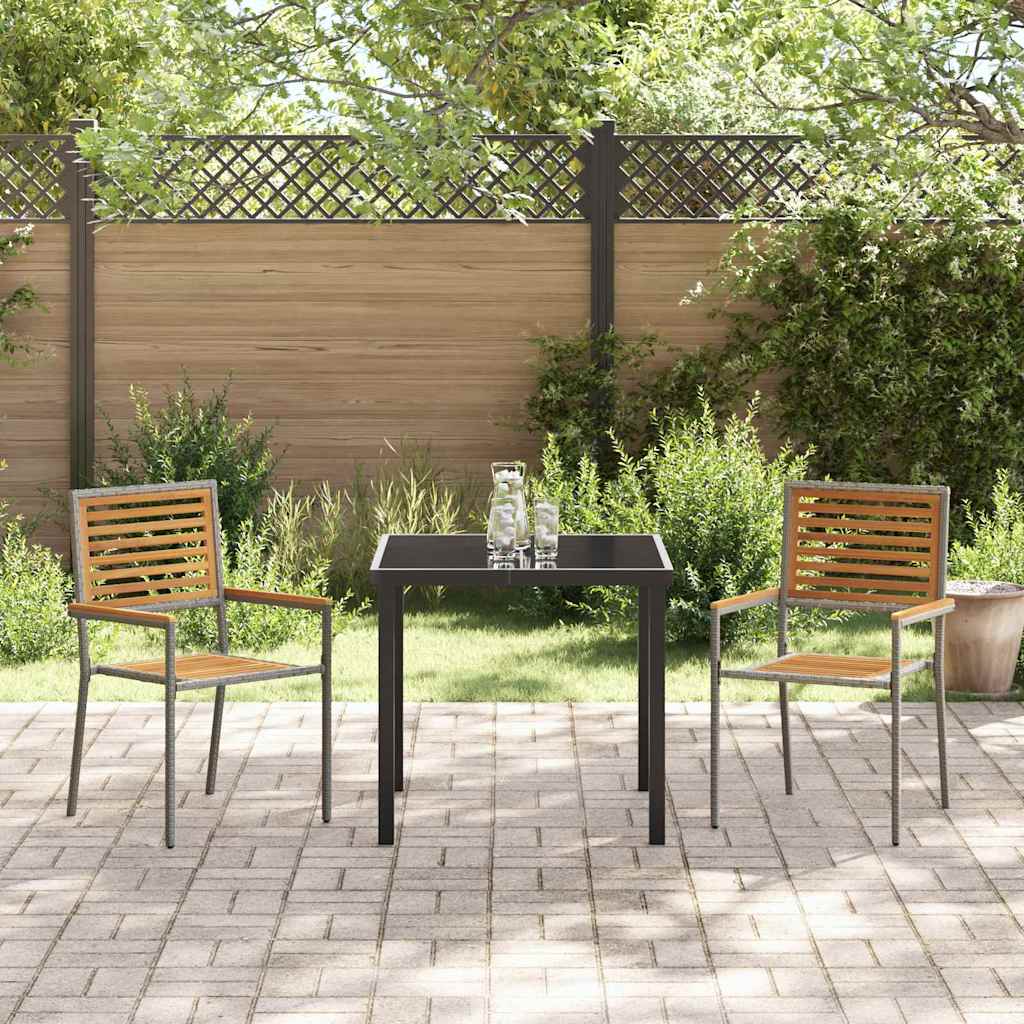 Garten Stapelstühle 2 Stk. Braun und Grau