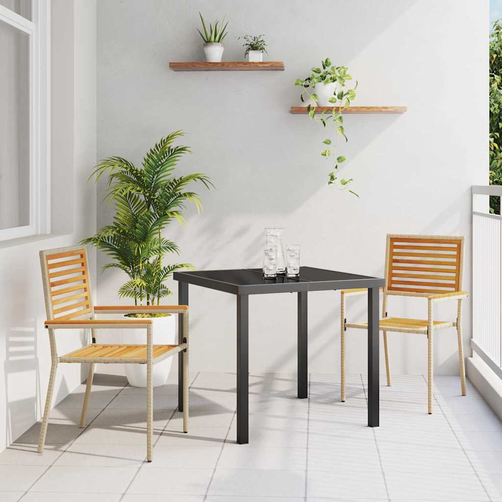 Garten Stapelstühle 2 Stk. Braun und Beige