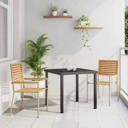 Garten Stapelstühle 2 stk. Beige Massivholz Akazie