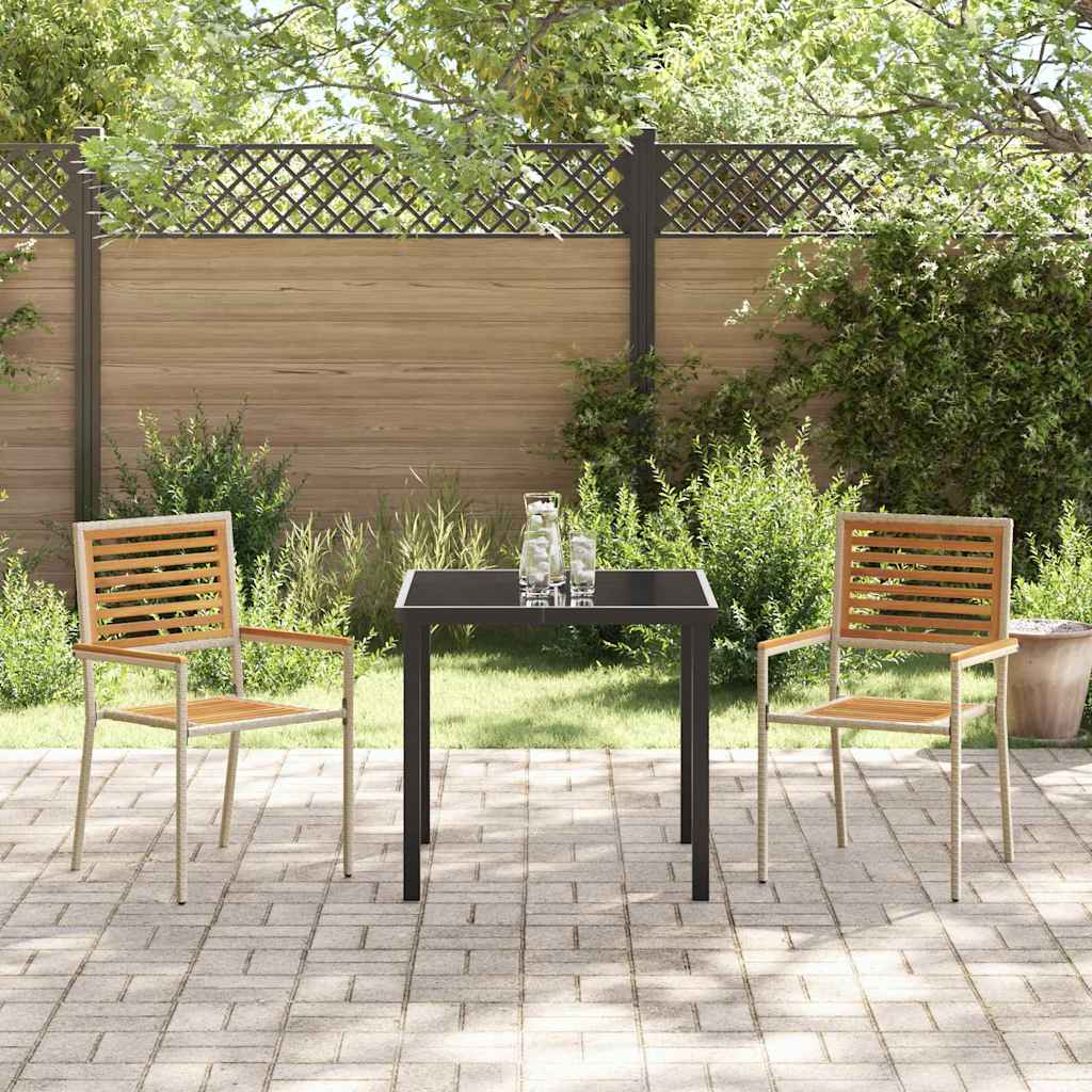 Garten Stapelstühle 2 Stk. Braun und Beige