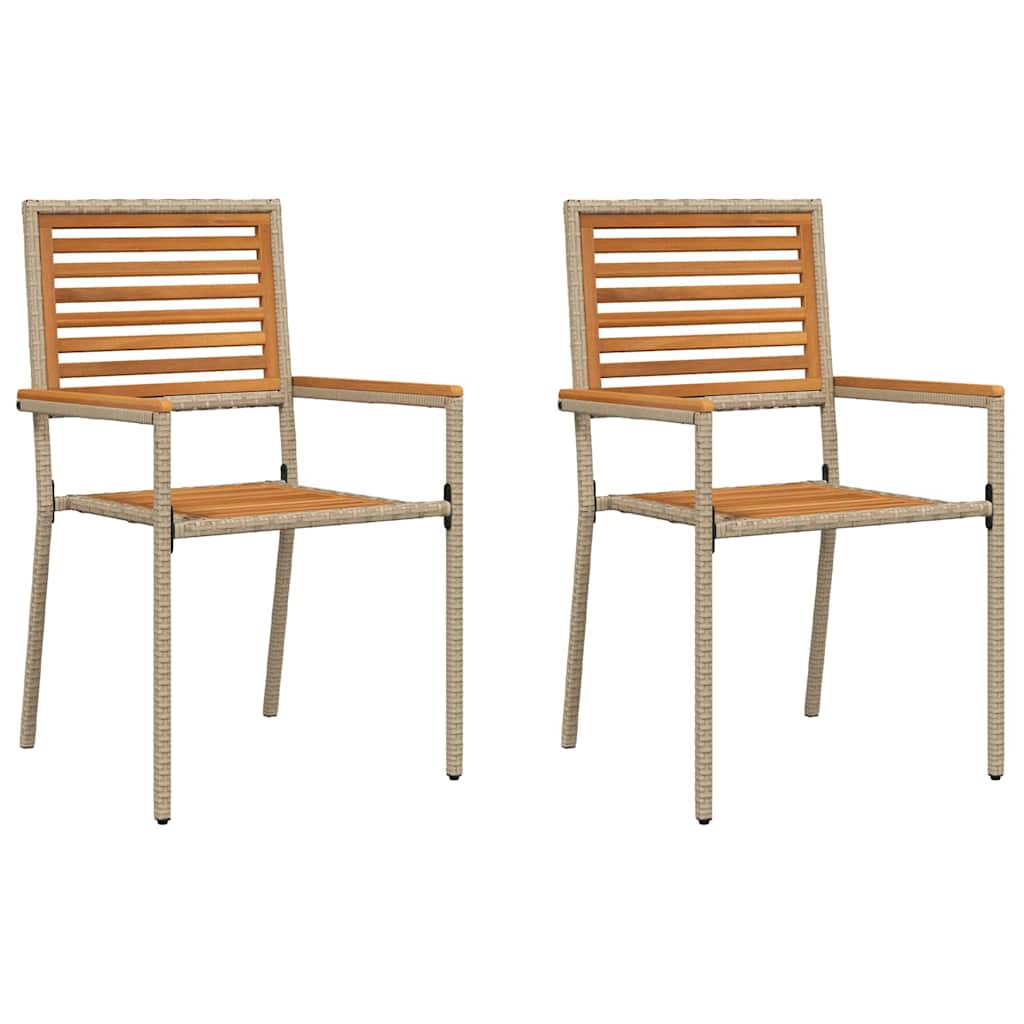Garten Stapelstühle 2 Stk. Braun und Beige