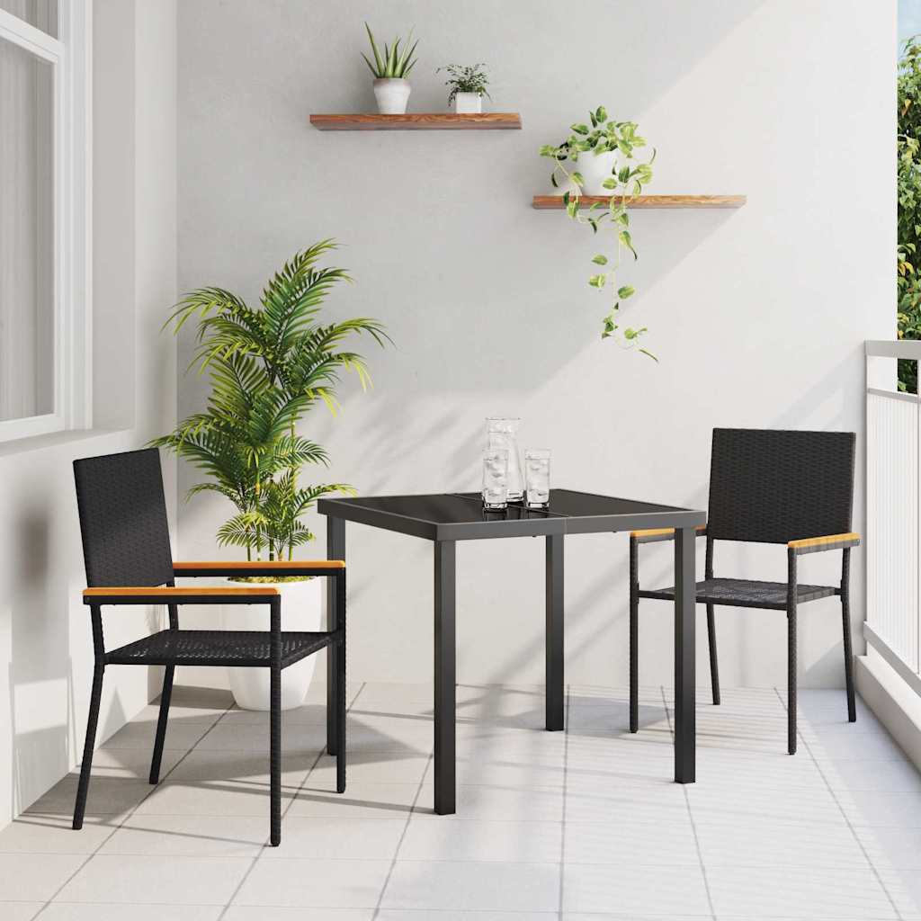 Garten Stapelstühle 2 Stk. Schwarz und Braun